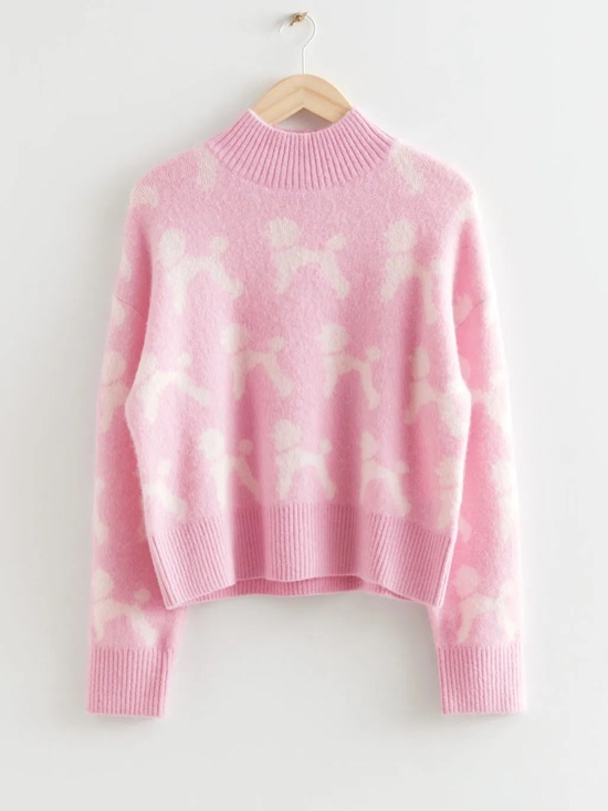 & Other Stories Sweaters - & Other Stories Jacquard Poodle Knit Jumper in pink